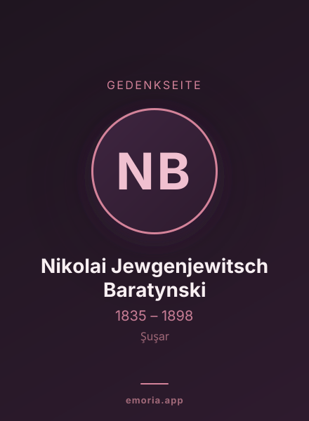 Gedenkportrait von Nikolai Jewgenjewitsch Baratynski