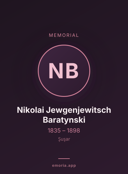 Memorial portrait of Nikolai Jewgenjewitsch Baratynski
