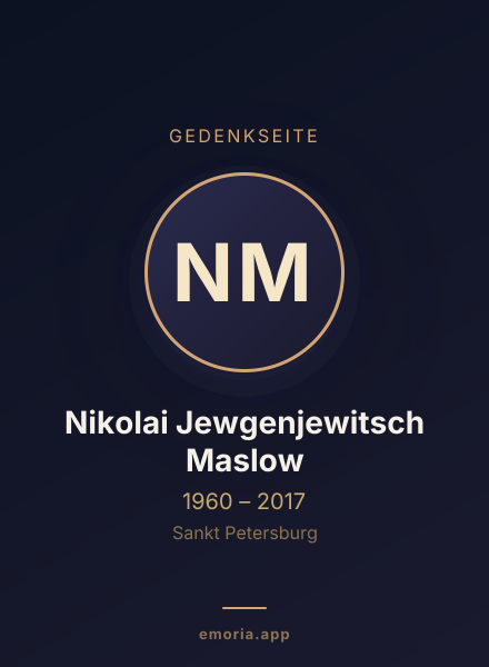 Gedenkportrait von Nikolai Jewgenjewitsch Maslow