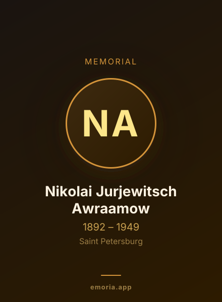 Memorial portrait of Nikolai Jurjewitsch Awraamow