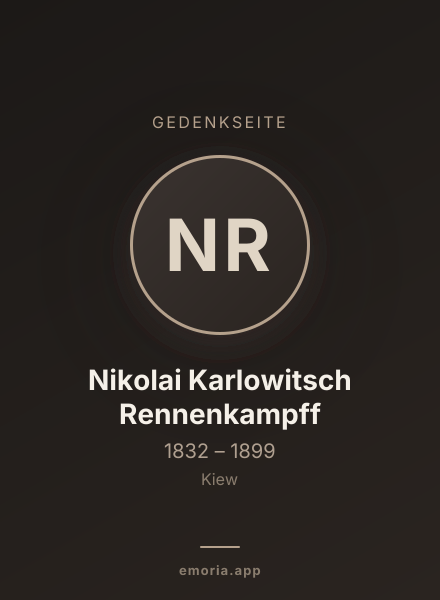 Gedenkportrait von Nikolai Karlowitsch Rennenkampff