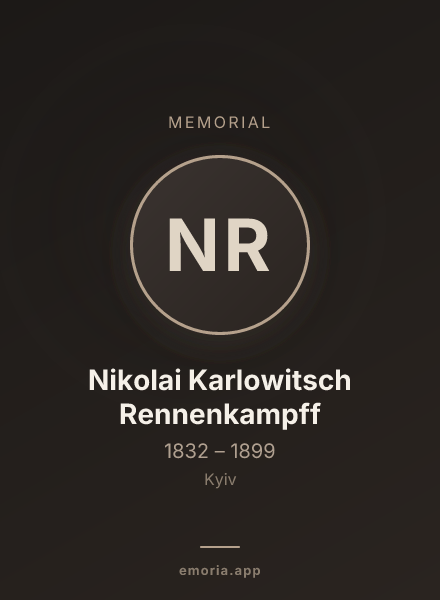 Memorial portrait of Nikolai Karlowitsch Rennenkampff
