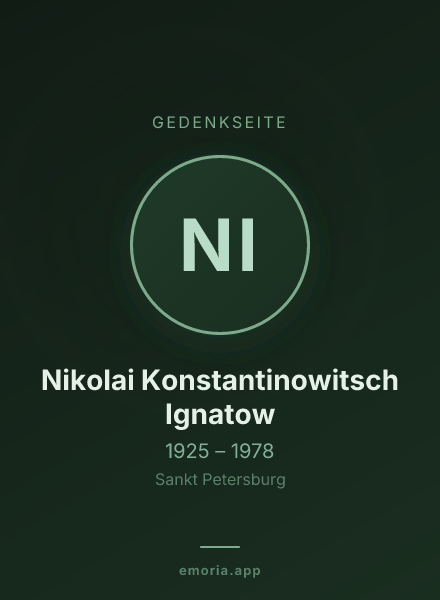 Gedenkportrait von Nikolai Konstantinowitsch Ignatow
