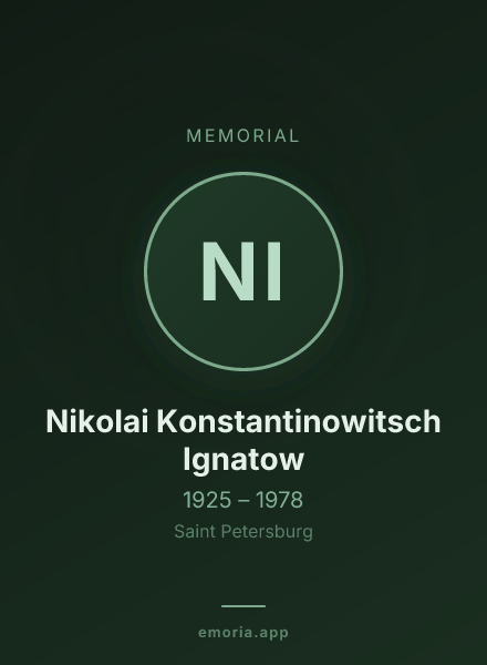 Memorial portrait of Nikolai Konstantinowitsch Ignatow