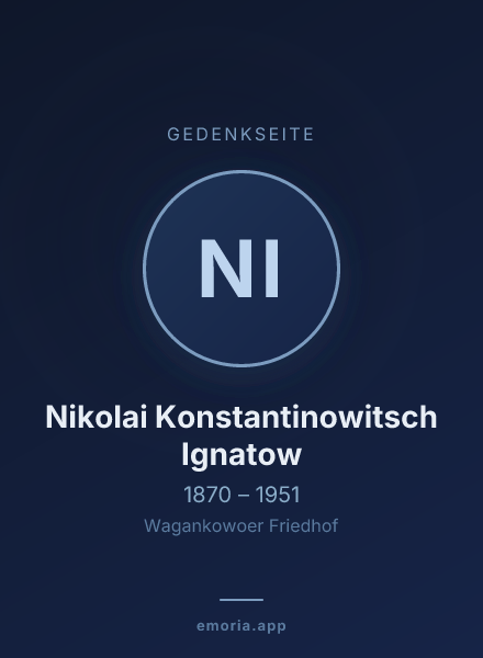 Gedenkportrait von Nikolai Konstantinowitsch Ignatow