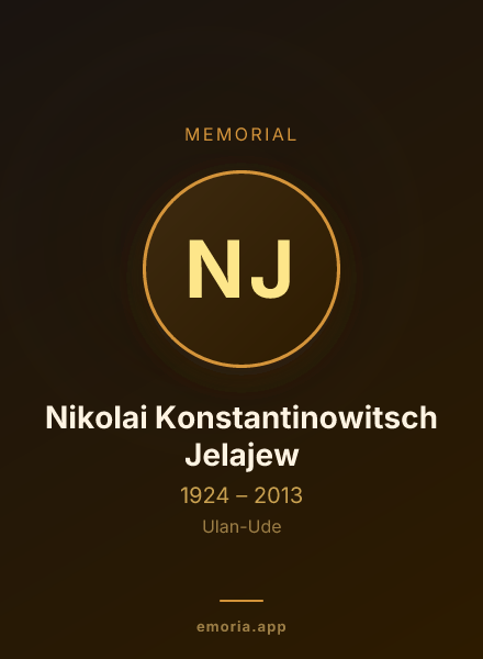 Memorial portrait of Nikolai Konstantinowitsch Jelajew