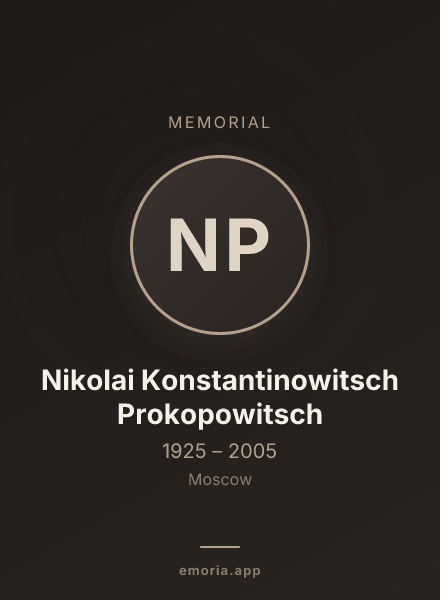 Memorial portrait of Nikolai Konstantinowitsch Prokopowitsch