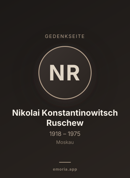 Gedenkportrait von Nikolai Konstantinowitsch Ruschew
