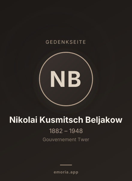 Gedenkportrait von Nikolai Kusmitsch Beljakow