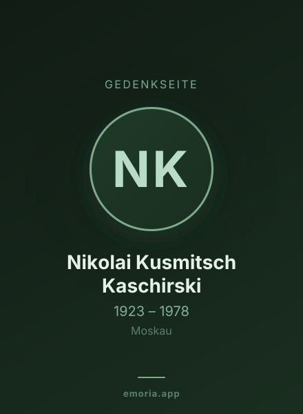 Gedenkportrait von Nikolai Kusmitsch Kaschirski