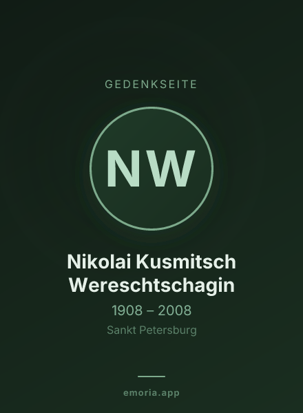 Gedenkportrait von Nikolai Kusmitsch Wereschtschagin