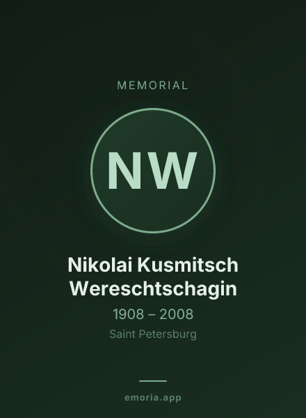 Memorial portrait of Nikolai Kusmitsch Wereschtschagin