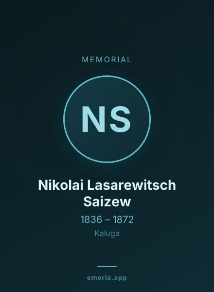 Memorial portrait of Nikolai Lasarewitsch Saizew