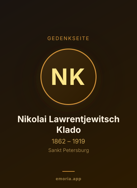 Gedenkportrait von Nikolai Lawrentjewitsch Klado