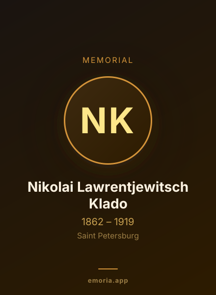 Memorial portrait of Nikolai Lawrentjewitsch Klado