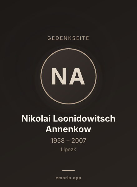 Gedenkportrait von Nikolai Leonidowitsch Annenkow