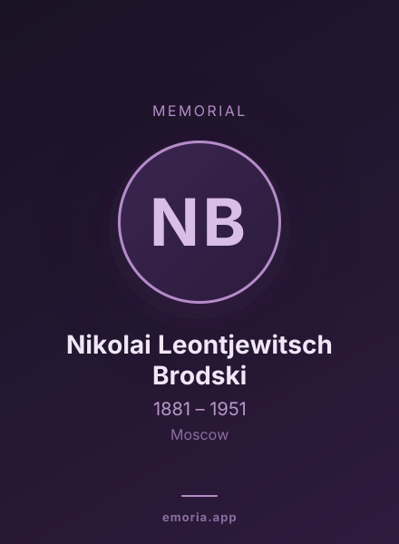 Memorial portrait of Nikolai Leontjewitsch Brodski