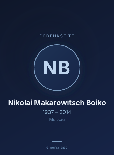 Gedenkportrait von Nikolai Makarowitsch Boiko