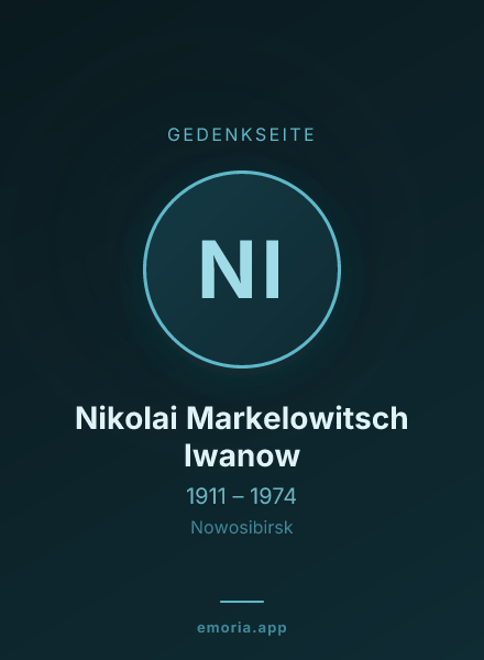 Gedenkportrait von Nikolai Markelowitsch Iwanow