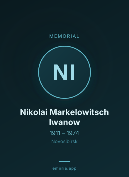 Memorial portrait of Nikolai Markelowitsch Iwanow
