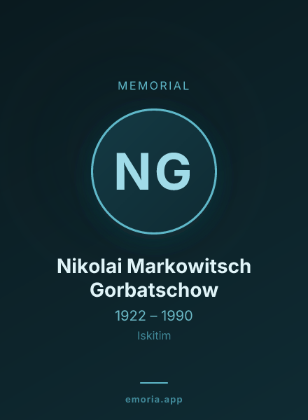 Memorial portrait of Nikolai Markowitsch Gorbatschow