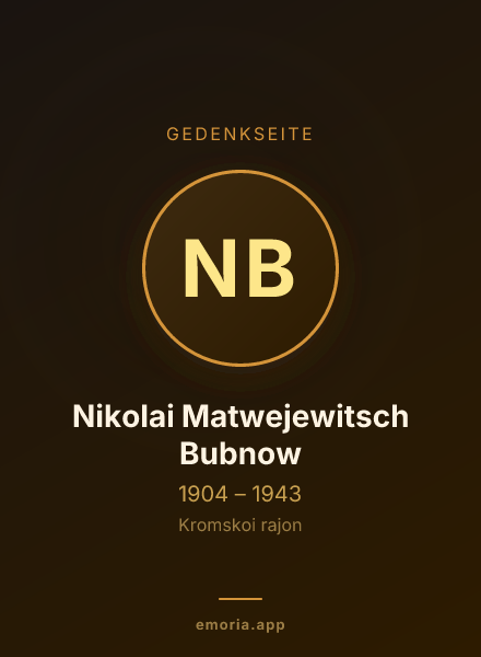 Gedenkportrait von Nikolai Matwejewitsch Bubnow