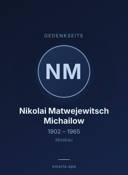 Gedenkportrait von Nikolai Matwejewitsch Michailow