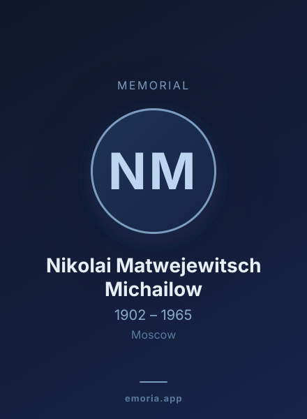 Memorial portrait of Nikolai Matwejewitsch Michailow