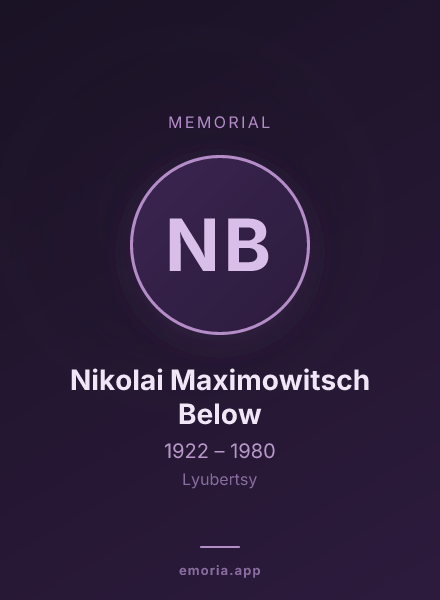 Memorial portrait of Nikolai Maximowitsch Below
