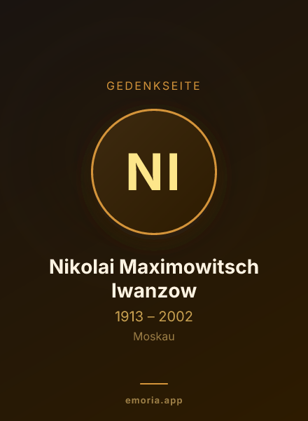 Gedenkportrait von Nikolai Maximowitsch Iwanzow