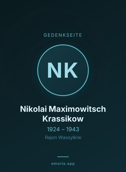 Gedenkportrait von Nikolai Maximowitsch Krassikow