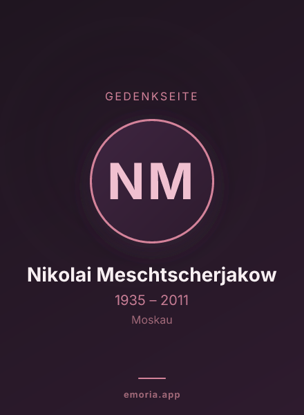 Gedenkportrait von Nikolai Meschtscherjakow