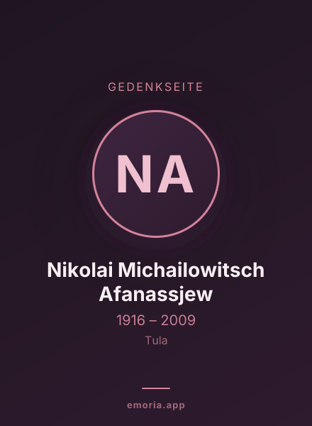 Gedenkportrait von Nikolai Michailowitsch Afanassjew