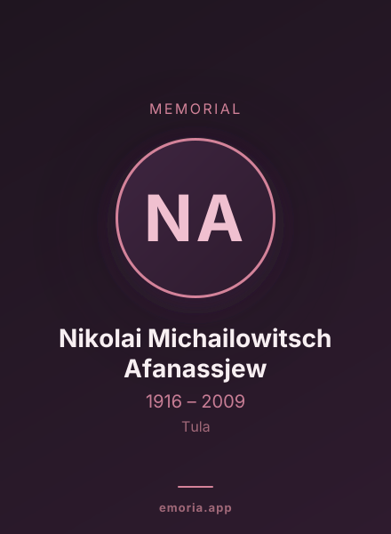 Memorial portrait of Nikolai Michailowitsch Afanassjew