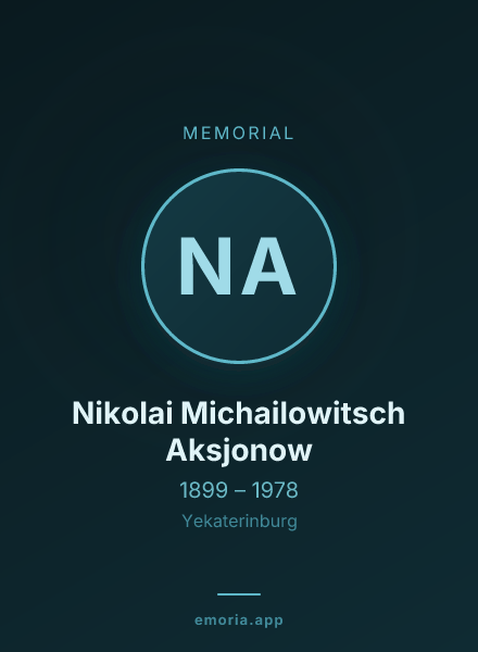 Memorial portrait of Nikolai Michailowitsch Aksjonow