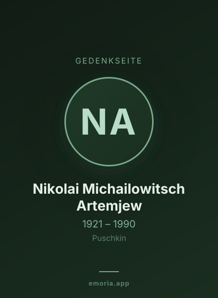 Gedenkportrait von Nikolai Michailowitsch Artemjew