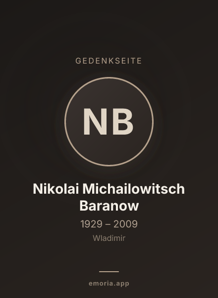 Gedenkportrait von Nikolai Michailowitsch Baranow