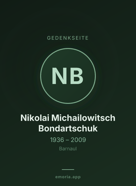 Gedenkportrait von Nikolai Michailowitsch Bondartschuk