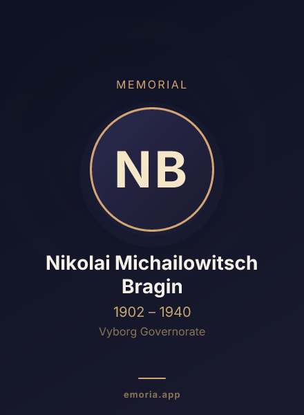 Memorial portrait of Nikolai Michailowitsch Bragin
