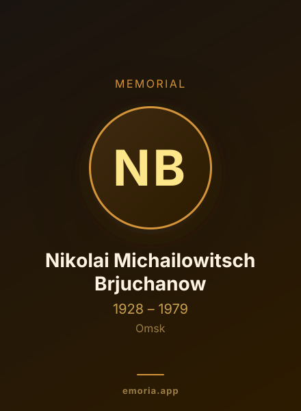 Memorial portrait of Nikolai Michailowitsch Brjuchanow