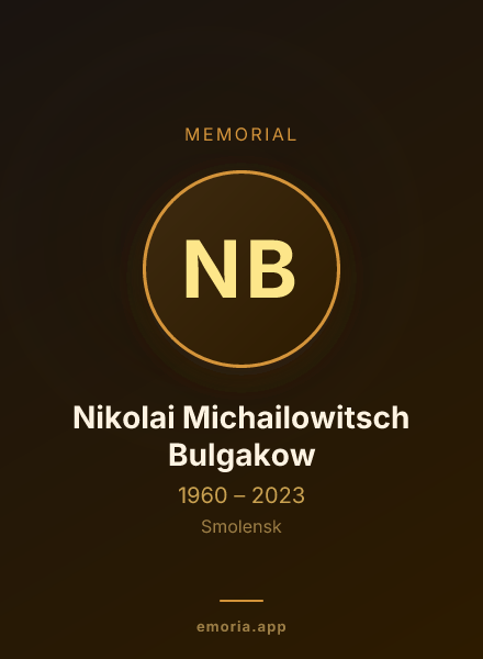 Memorial portrait of Nikolai Michailowitsch Bulgakow
