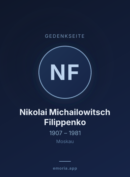Gedenkportrait von Nikolai Michailowitsch Filippenko