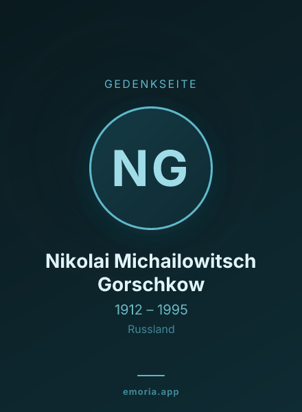 Gedenkportrait von Nikolai Michailowitsch Gorschkow