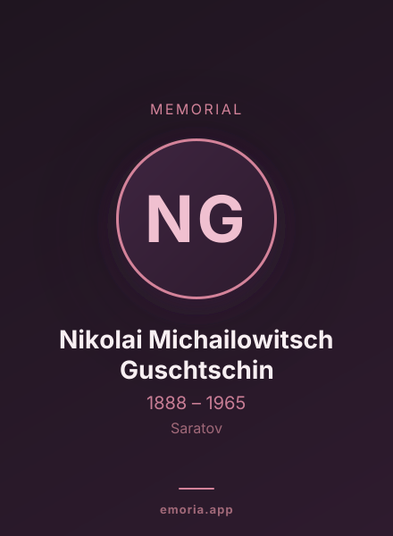 Memorial portrait of Nikolai Michailowitsch Guschtschin