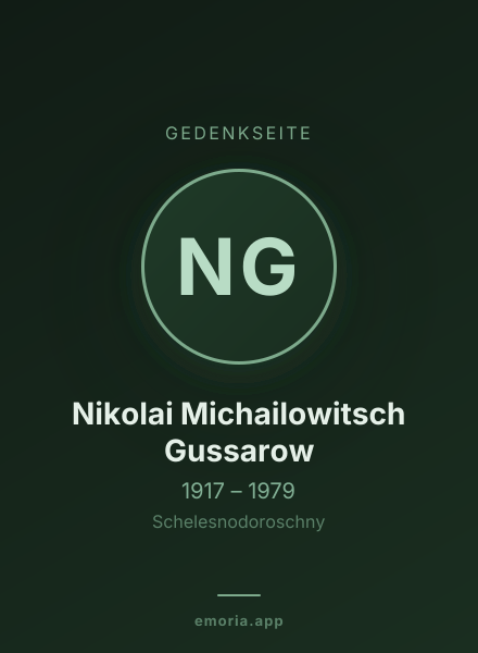 Gedenkportrait von Nikolai Michailowitsch Gussarow