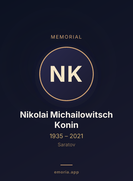 Memorial portrait of Nikolai Michailowitsch Konin
