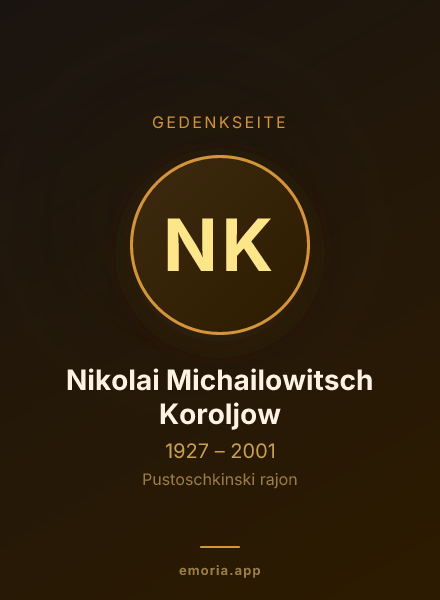 Gedenkportrait von Nikolai Michailowitsch Koroljow