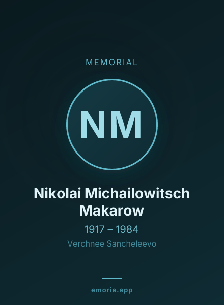 Memorial portrait of Nikolai Michailowitsch Makarow