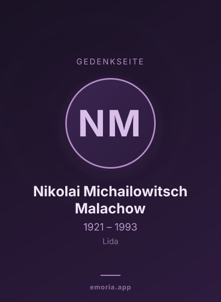 Gedenkportrait von Nikolai Michailowitsch Malachow