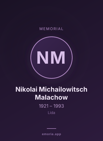 Memorial portrait of Nikolai Michailowitsch Malachow